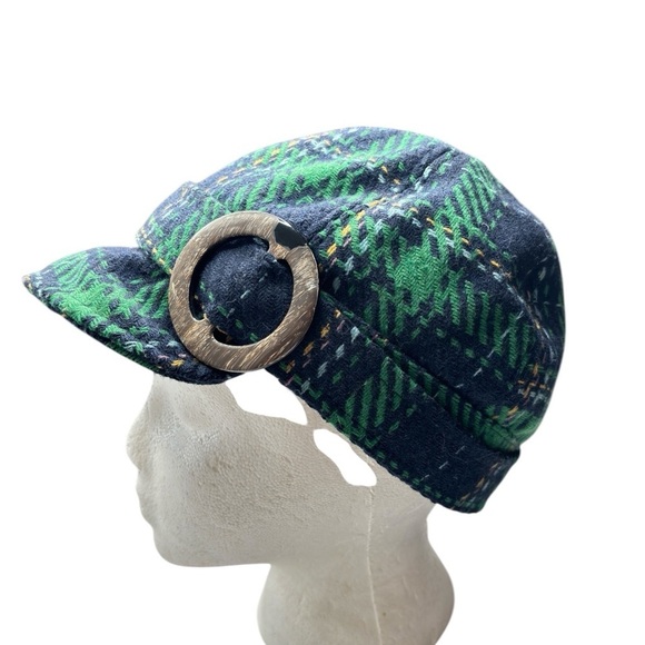 Vintage Scala Pronto Womens Tartan Plaid Newsboy Cabbie Hat Wool Blend One Size - Picture 11 of 11
